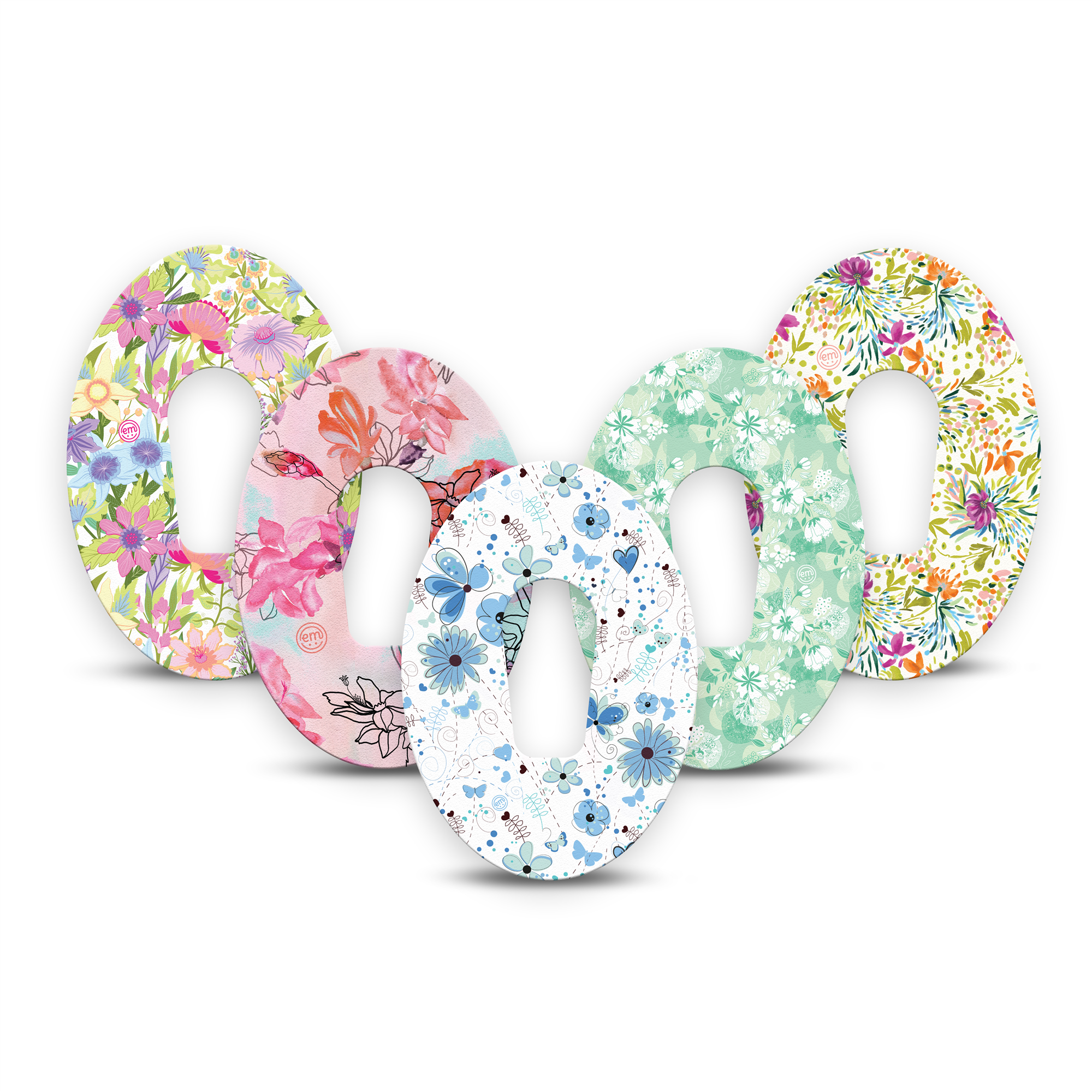 Patch de fixation ExpressionMed pour Dexcom G6 | Pastel Flowers (lot de 5)