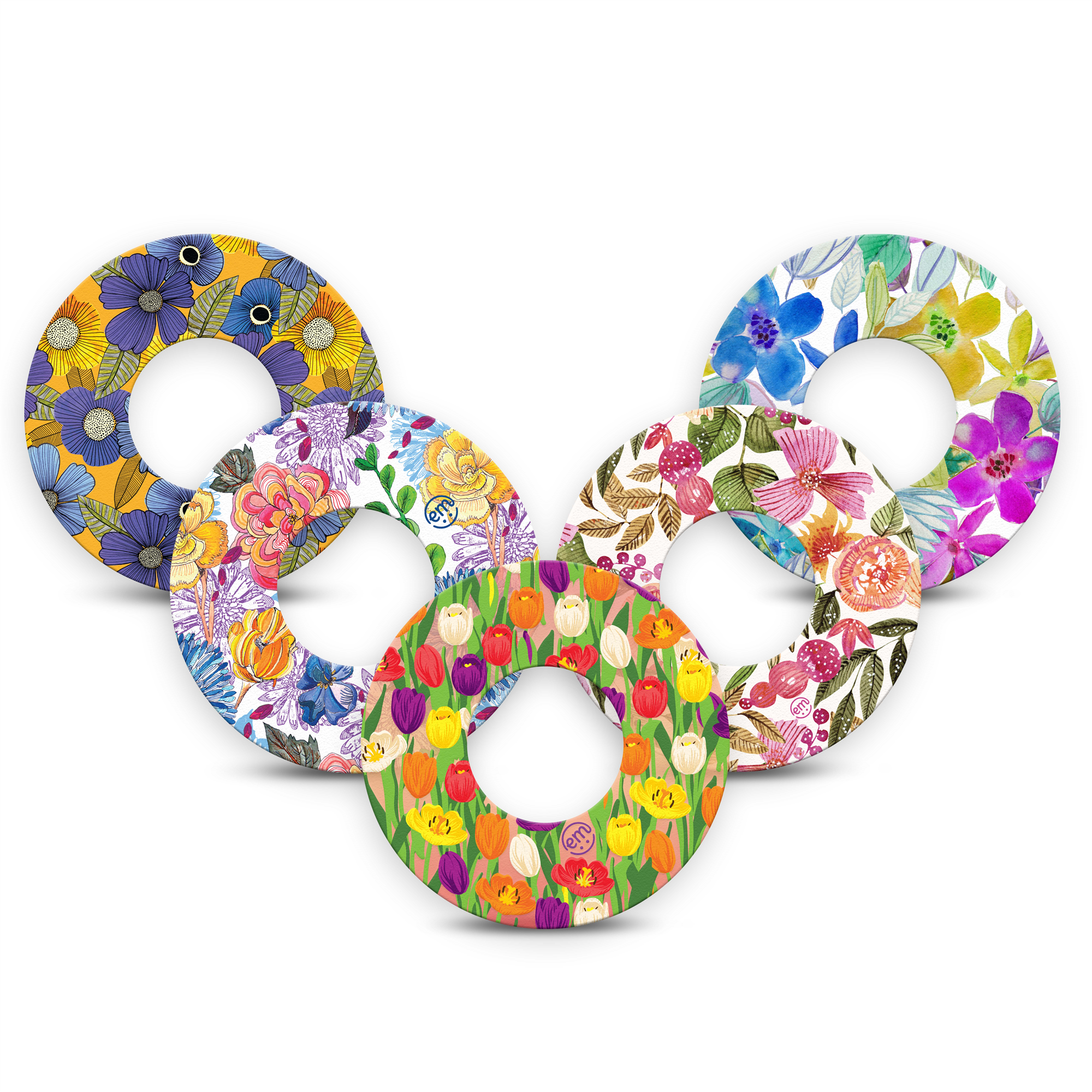 ExpressionMed Fixatiepleisters Freestyle Libre 1 & 2 | Bright Floral (set van 5)