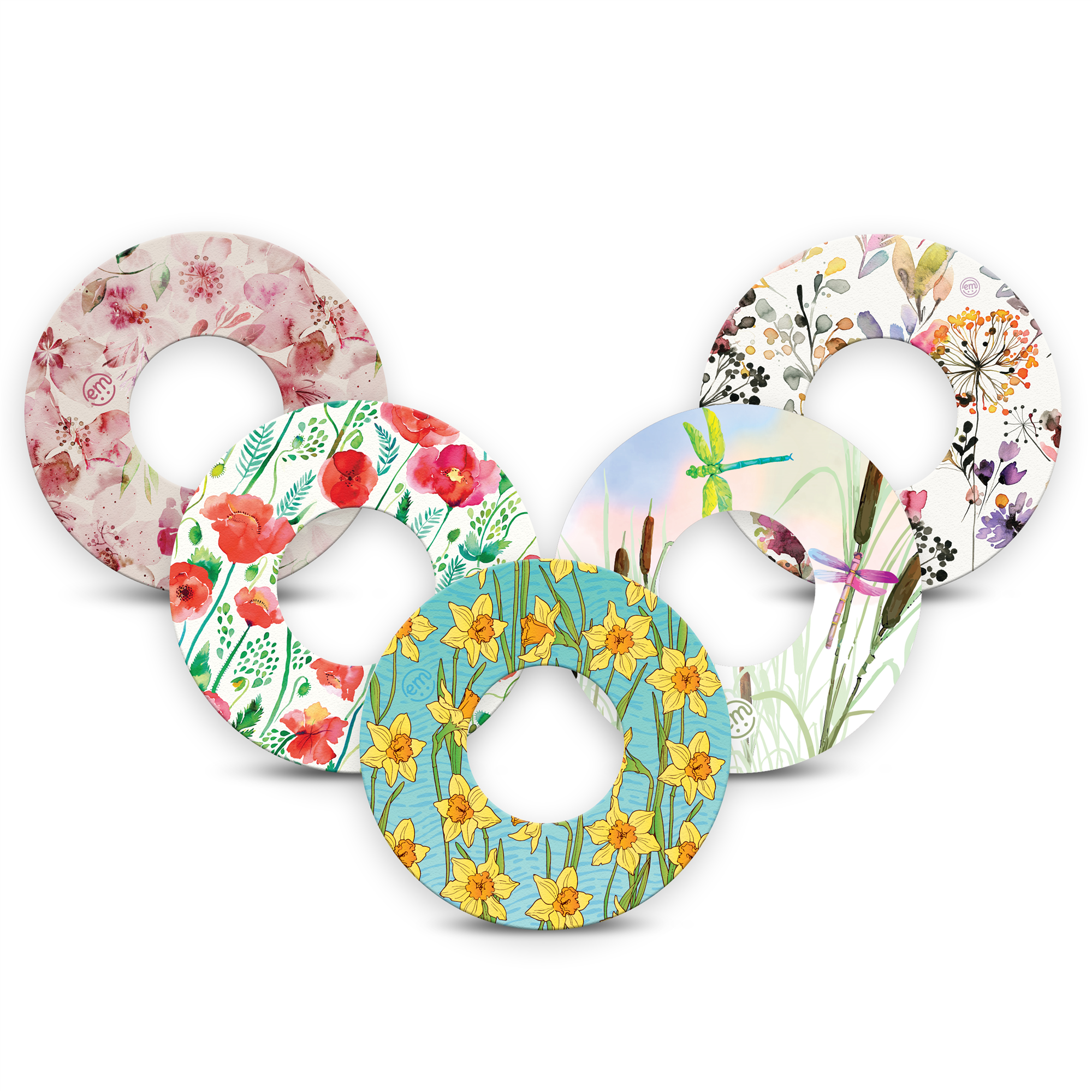 ExpressionMed fixatiepleisters Freestyle Libre 1 & 2 | Fresh Floral (set van 5)