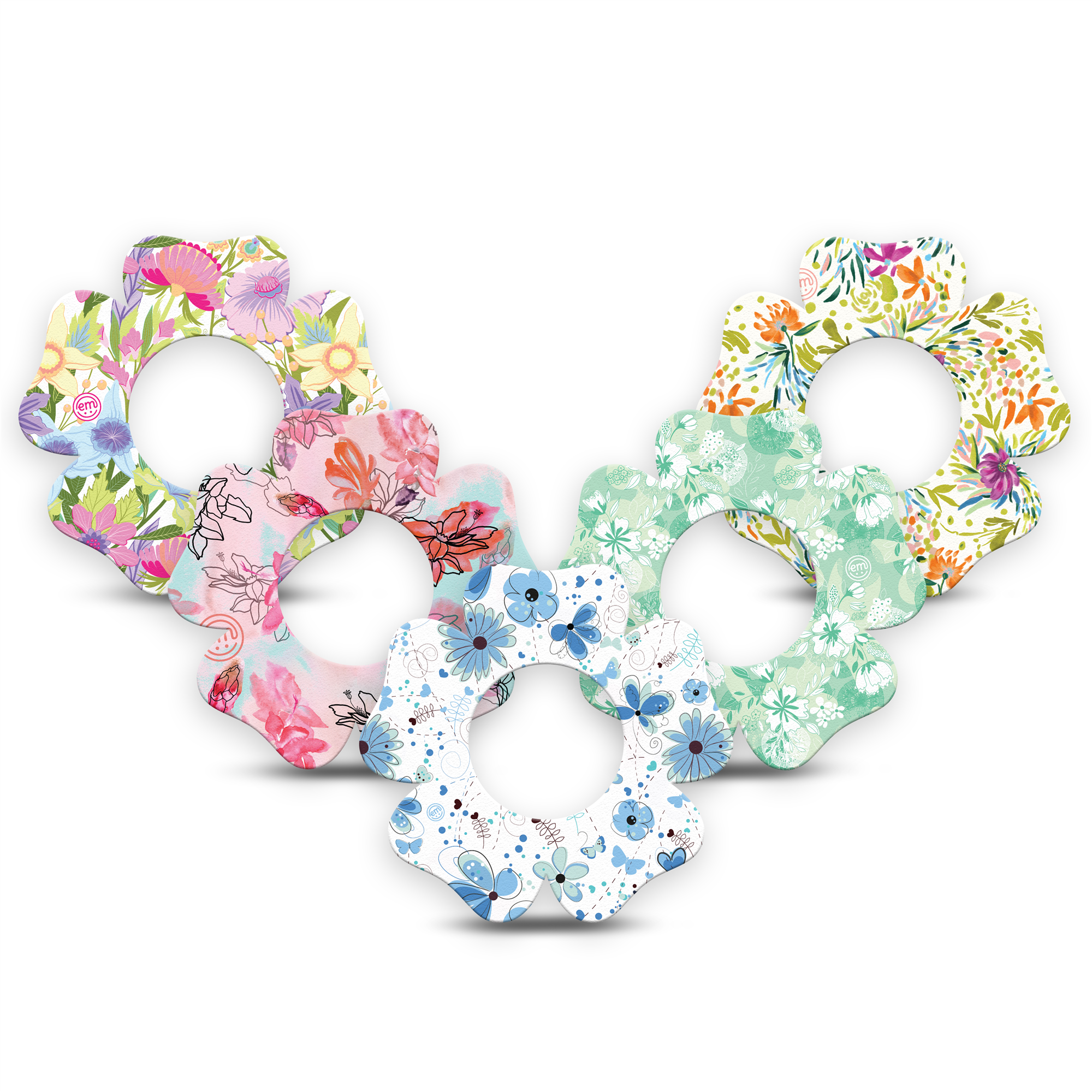 ExpressionMed fixatiepleisters Freestyle Libre 1 & 2 | Pastel Flowers Flower (set van 5)
