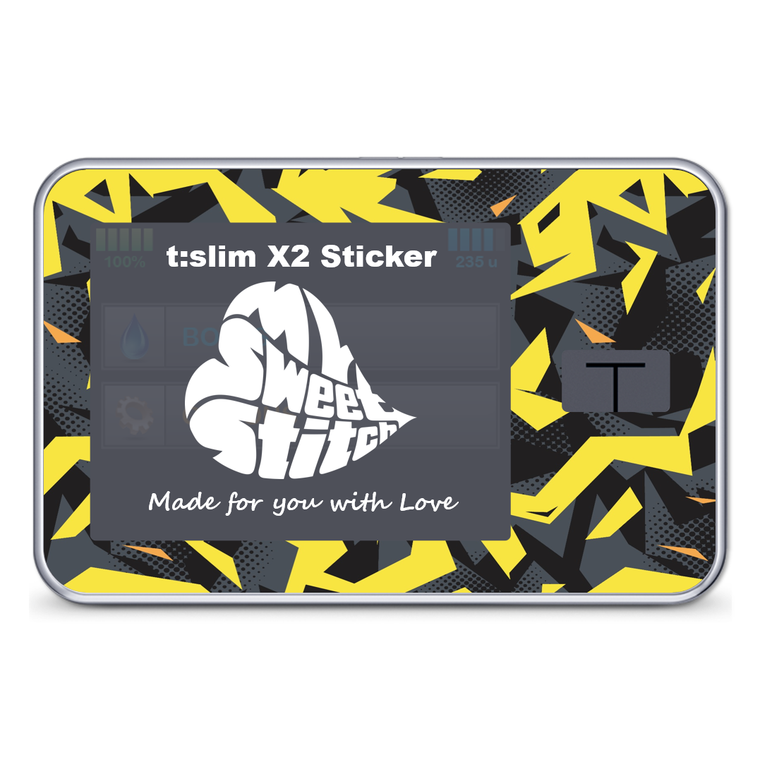 MySweetStitch | Tandem t:slim X2 Sticker | Camo Yellow