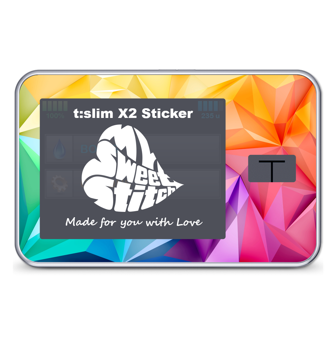 MySweetStitch | Tandem t:slim X2 sticker | Kleurrijk
