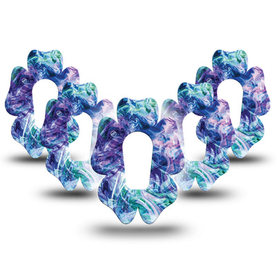 Cerotto di fissaggio ExpressionMed Dexcom G6 | Deep Purple Swirl Flower