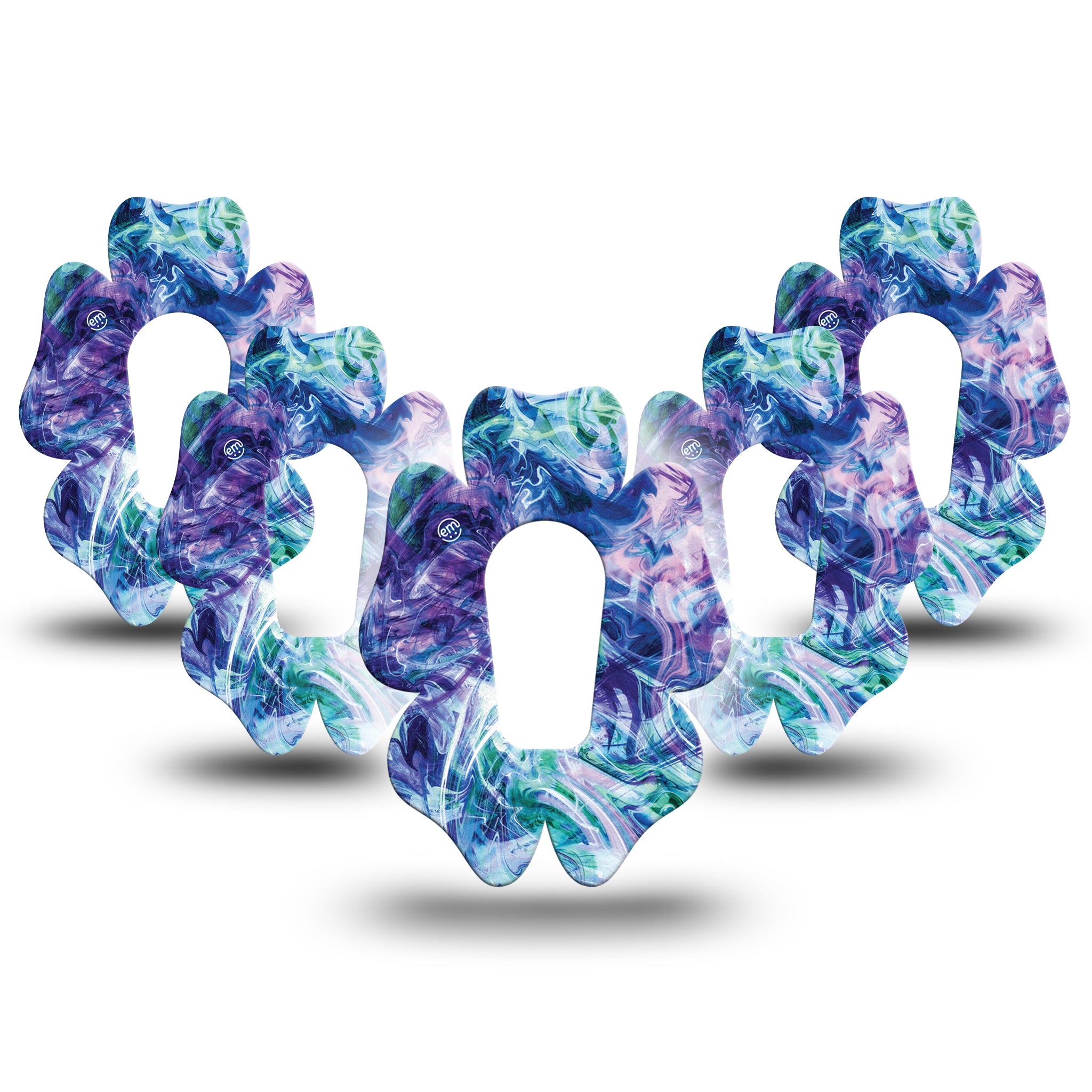 Cerotto di fissaggio ExpressionMed Dexcom G6 | Deep Purple Swirl Flower
