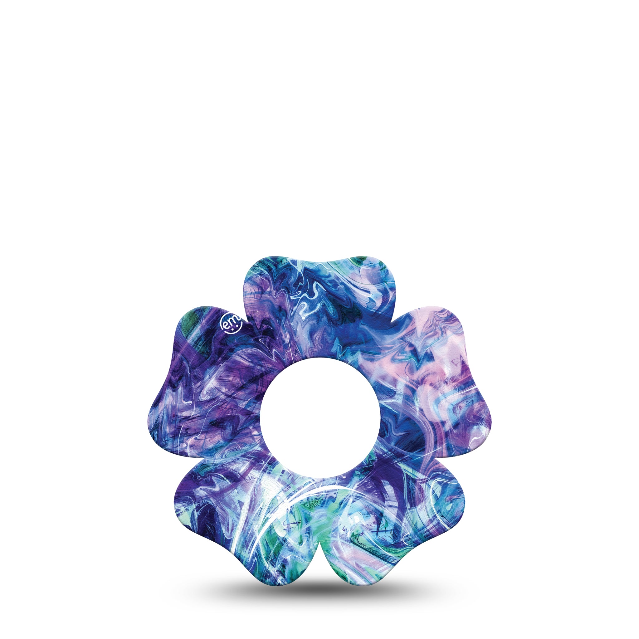 Parche para catéter ExpressionMed | Deep Purple Swirl Flower