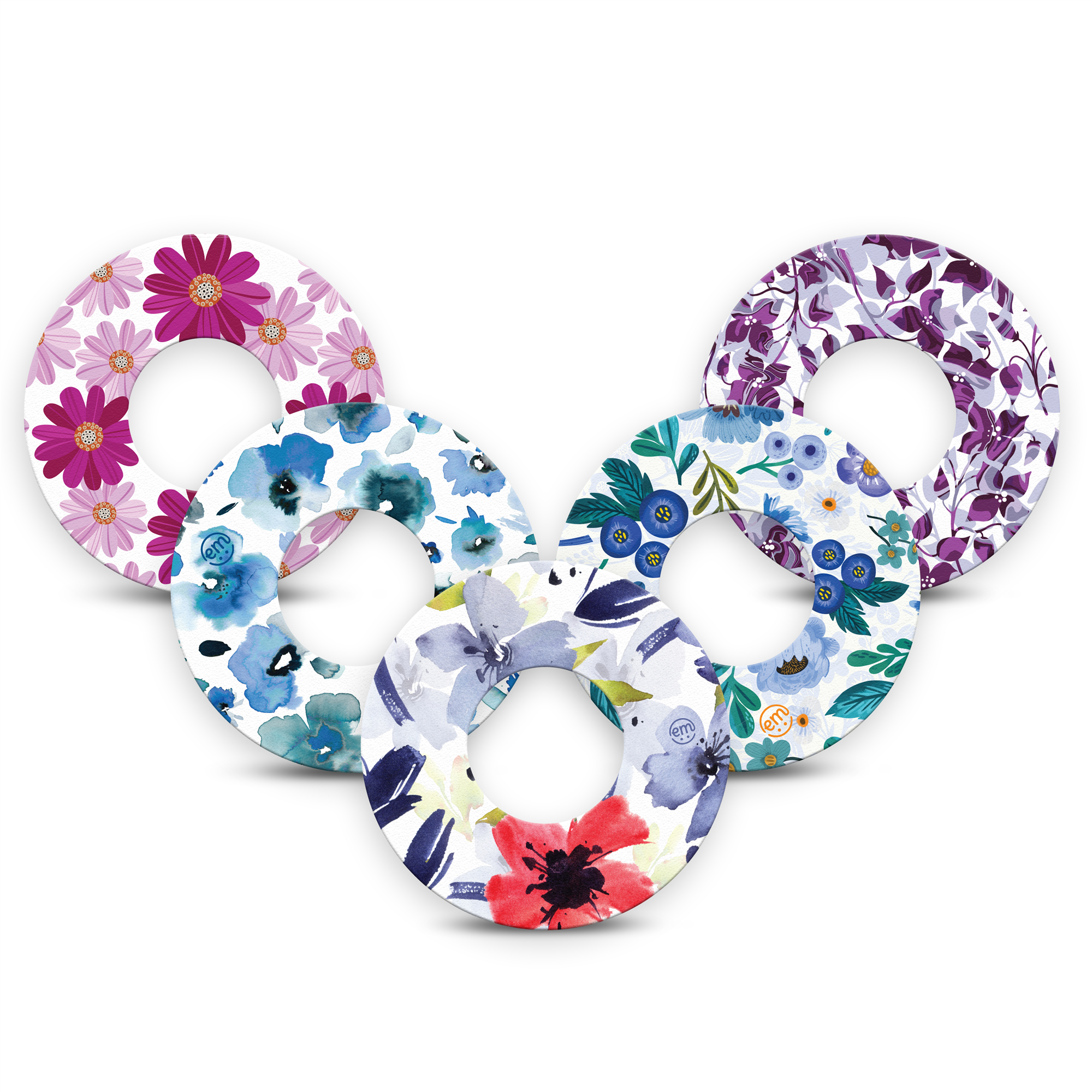 Cerotto di fissaggio ExpressionMed Freestyle Libre 1 & 2 | Flower Bomb (set da 5)