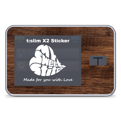 MySweetStitch | Adhesivo para Tandem t:slim X2 | Madera Oscura