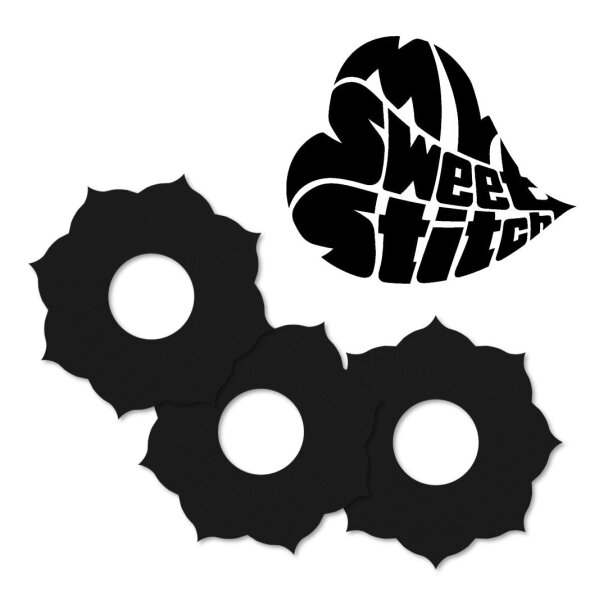 MySweetStitch Fixierringe Freestyle Libre 3  (10/25 Stück) | Mandala 10 Stück / Schwarz